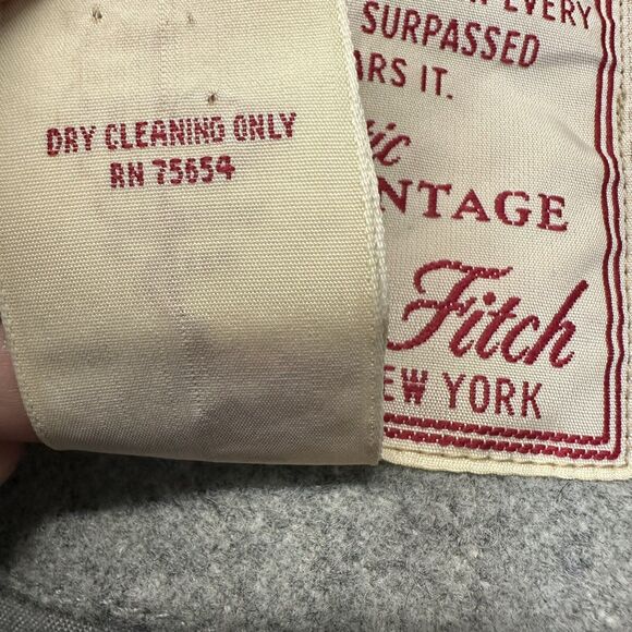 ABERCROMBIE & FITCH Authentic East Coast Vintage Wool Pea Coat Gray Small Vtg. - Picture 9 of 10